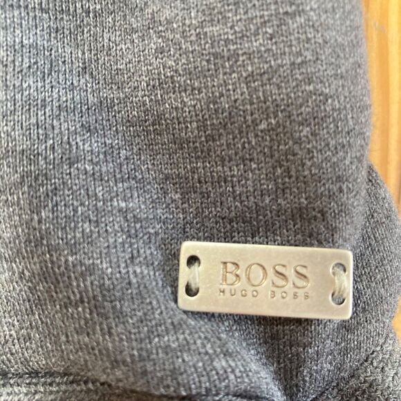 Hugo Boss Women's Sweater - Gray Two Tone Sweatshirt Preppy Casual Slim Fit sz L - Picture 6 of 7